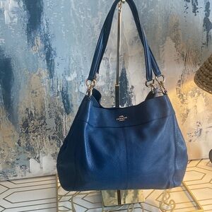 Genuine Coach Lexie  Blue Pebble grain Leather Shoulder Bag